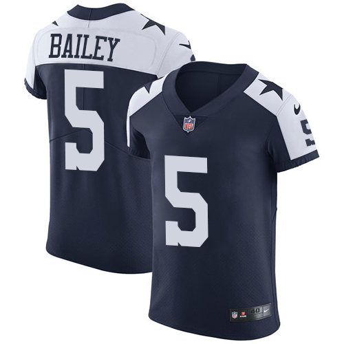 Nike Cowboys #5 Dan Bailey Navy Blue Thanksgiving Men's Stitched NFL Vapor Untouchable Throwback Elite Jersey - Click Image to Close